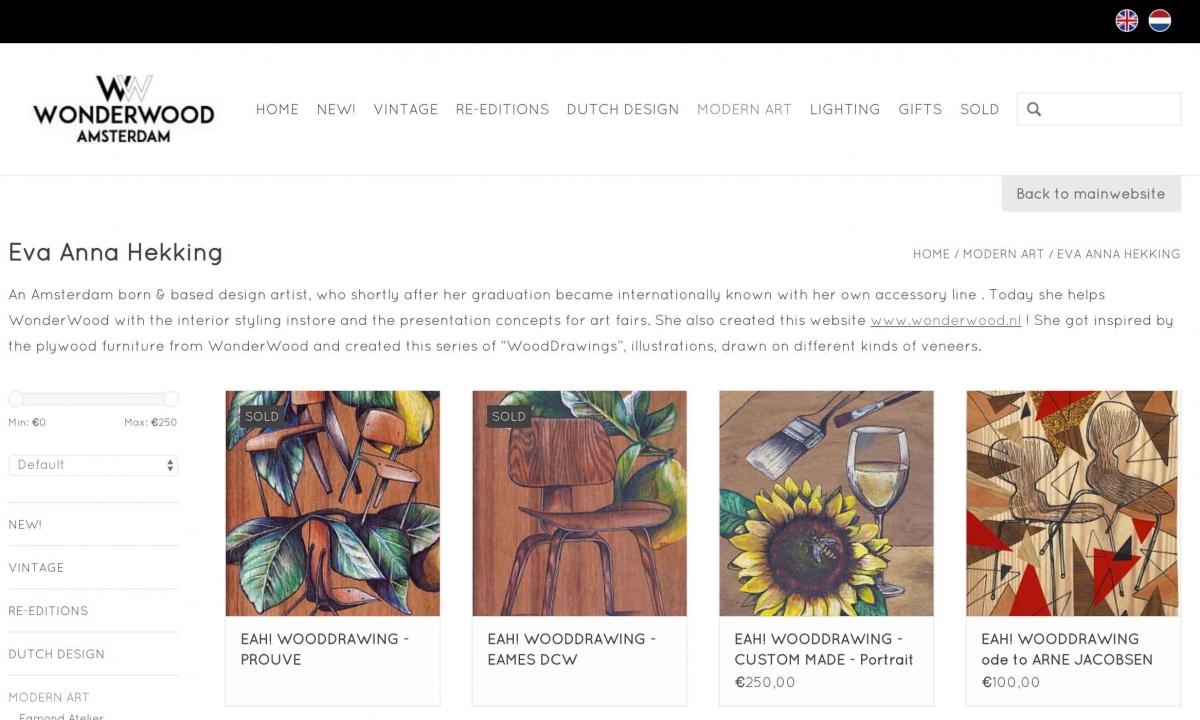 EAH! WoodDrawings by Amsterdam based artist ONLINE !