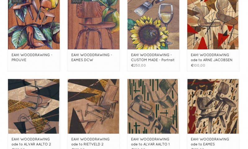 EAH! WoodDrawings by Amsterdam based artist ONLINE !