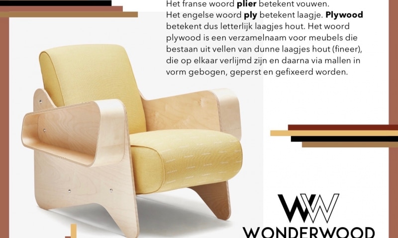 Icons of lounge chairs in plywood