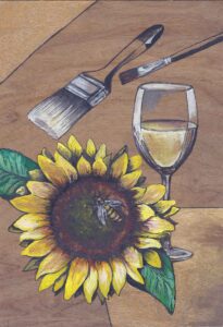 EAH-wooddrawing-mama-zonnebloem1-a-wonderwood-EvaAnnaHekking